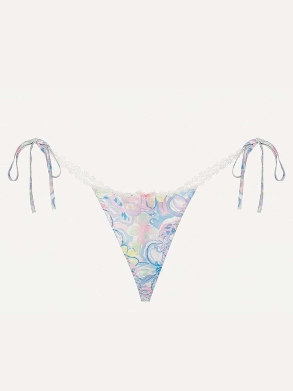 New! For Love And Lemons Multicolor Midsummer Floral Thong Panty 9310